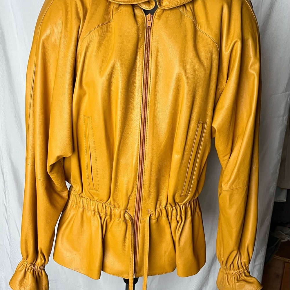 Cache Women's Vibrant Yellow Leather Jacket